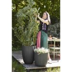 Capi pot à fleurs urban tube bas élégant 46x58 cm gris foncé Capi pot à fleurs urban tube bas élégant 46x58 cm gris foncé