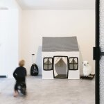 Childhome aire de jeu 125x95x145 cm toile blanc et noir