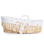 Childhome panier mose raphia avec matelas et housse c?urs