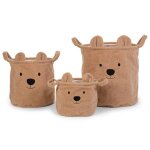 Childhome panier de rangement teddy 25x20x20 cm beige