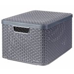 Curver botes de rangement style avec couvercle 3 pcs l anthracite