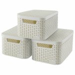 Curver bote de rangement style avec couvercle 3 pcs s blanc 240586