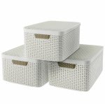 Curver bote de rangement style avec couvercle 3 pcs m blanc 240654