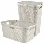Curver panier  linge et corbeille  linge style blanc 105 l 240657