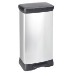 Curver poubelle  pdale deco 50 l argent