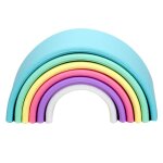 D�na ensemble de jouets en silicone arc - en - ciel pastel 6 pcs