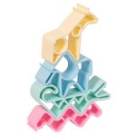 D�na ensemble de jouets en silicone en forme d'animaux pastel 4 pcs