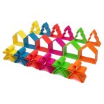 D�na ensemble de jouets en silicone maisons et arbres neon 18 pcs