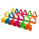 D�na ensemble de jouets en silicone maisons et arbres neon 54 pcs