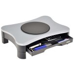 Desq socle pour moniteur avec pivot et tiroir gris Desq socle pour moniteur avec pivot et tiroir gris