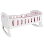 Doll fun berceau de poupes blanc et rose 47 cm