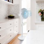 Domo ventilateur sur pied 2 en 1  tlcommande 45 w blanc