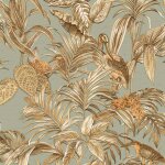 Dutch wallcoverings papier peint bird - of - paradise bleu sarcelle