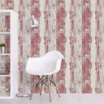 Dutch wallcoverings papier peint bois rouge et beige