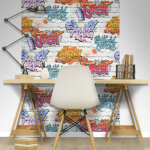 Dutch wallcoverings papier peint graffiti multicolore l179 - 05