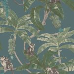 Dutch wallcoverings papier peint monkey puzzle vert