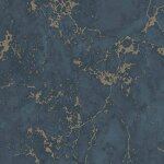 Dutch wallcoverings papier peint motif de marbre bleu et dor�