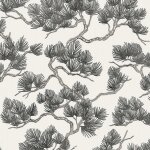 Dutch wallcoverings papier peint motif avec pins blanc et noir Dutch wallcoverings papier peint motif avec pins blanc et noir