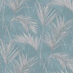 Dutch wallcoverings papier peint palmiers bleu et gris