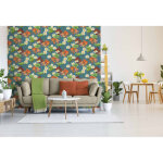 Dutch wallcoverings papier peint poisson / fleur bleu Dutch wallcoverings papier peint poisson / fleur bleu