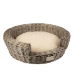 Duvo + lit avec coussin pour animaux de compagnie provence osier