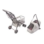 Duvo + poussette pour animaux de compagnie deluxe 79x46x99 cm gris