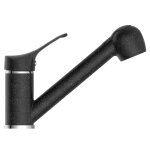 Eisl mitigeur d'vier avec jet rtractable granit noir - chrome