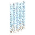 Eisl rideau de douche avec mosaque bleu - orange 200x180x0, 2 cm