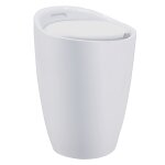 Eisl tabouret de salle de bain et panier  linge 2 en 1 blanc