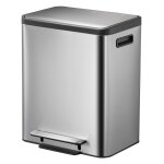 Eko poubelle  pdale ecocasa 2 x 15 l argent mat