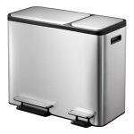 Eko poubelle à pédale ecocasa 3 x 15 l argenté mat Eko poubelle à pédale ecocasa 3 x 15 l argenté mat