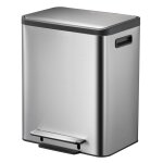 Eko poubelle  pdale ecocasa 30 l argent mat