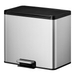 Eko poubelle  pdale essential 2x15 l argent mat
