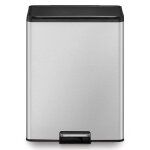 Eko poubelle à pédale essential 2x20 l argenté mat Eko poubelle à pédale essential 2x20 l argenté mat