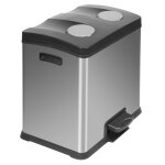 Eko poubelle � p�dale rejoice 2x12 l argent� mat