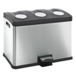 Eko poubelle � p�dale rejoice 3x12 l argent� mat