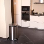 Eko poubelle  pdale shell 50 l argent mat