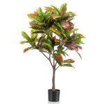 Emerald arbre de croton artificiel avec pot 100 cm