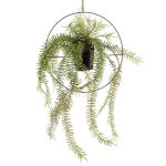 Emerald fougre artificielle en anneau suspendu mtallique 90 cm
