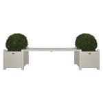 Esschert design bacs  fleurs avec banc cf33w coloris blanc
