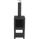 Esschert design chemine d'extrieur avec rangement de bois noir ff410