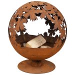 Esschert design foyer design de feuilles couleur rouille ff293