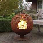 Esschert design foyer design de fleurs coup au laser rouille ff294