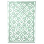 Esschert design tapis d'extérieur 182x122 cm tuiles vert et blanc Esschert design tapis d'extérieur 182x122 cm tuiles vert et blanc