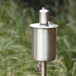 Esschert design torche  huile sur piquet acier inoxydable
