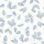 Evergreen papier peint leaves blanc et bleu