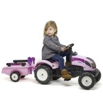 Falk tracteur à chevaucher à pédale avec remorque princess trac rose Falk tracteur à chevaucher à pédale avec remorque princess trac rose