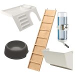 Ferplast clapier rabbit 120 double avec support 118x58x117 cm gris