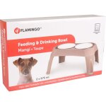 Flamingo bol double  nourriture mangi taupe 2x675 ml