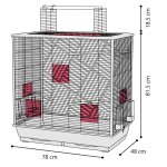 Flamingo cage  perruches siri 78x48x81, 5 - 100 cm cuivre